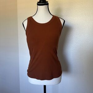 CHICME Brown Tank Top with Built in Bra